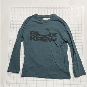 Zara Kids Long Sleeve Shirt in Teal with Black Print